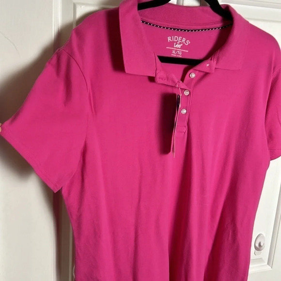 SALE ! Y2K NWT pink polo shirt.flattering ,stretchy,comfy,casual,golf shirt - Picture 7 of 16